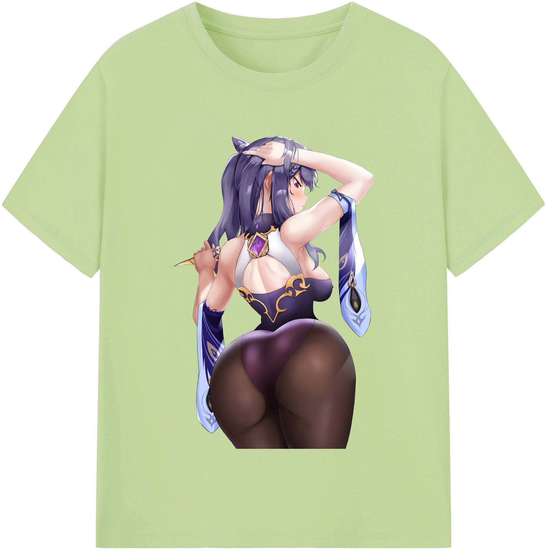 げんし神 刻晴 こくせい genshin Kokusei 綿100％半袖Tシャツ（フロントプリント）